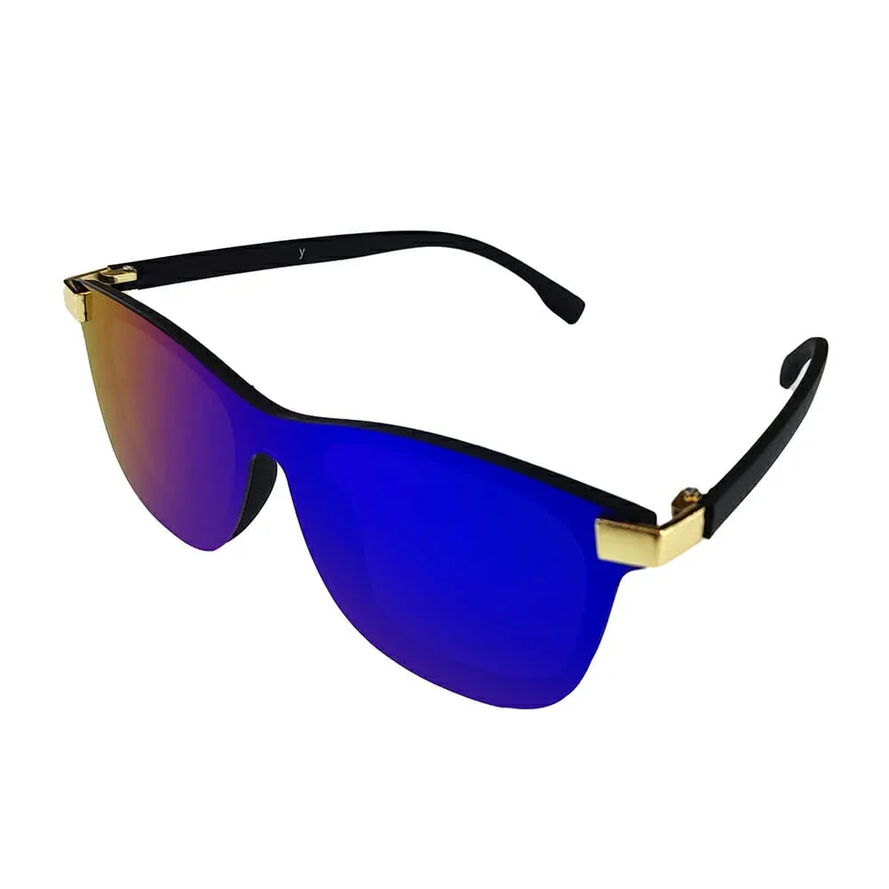 1pza Gafas de sol cuadradas con detalle dorado / 3429-2f