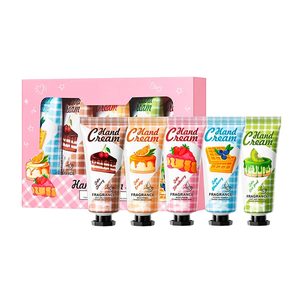 Paquete con 5 cremas bioaqua hidratantes para manos, aroma a postres, 20g