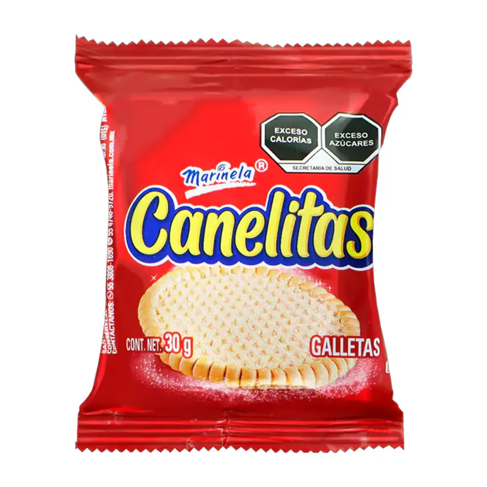 Mini paquete de galletas canelitas espolvoreadas con azúcar, 30g / canelitas