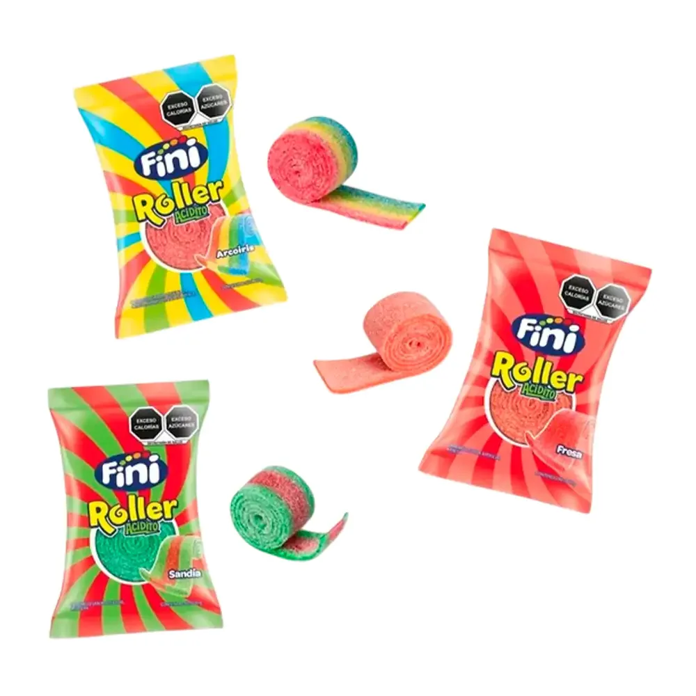 1pza Caramelo enrollado fini roller acidito de 20g, variedad de sabores / 127465