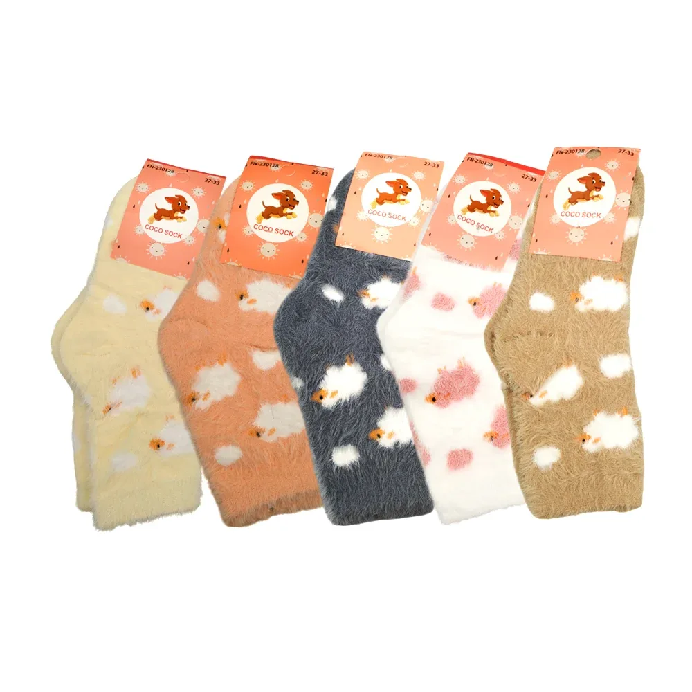 Par de calcetines afelpados, talla 27-33 con estampado de ovejas, variedad
