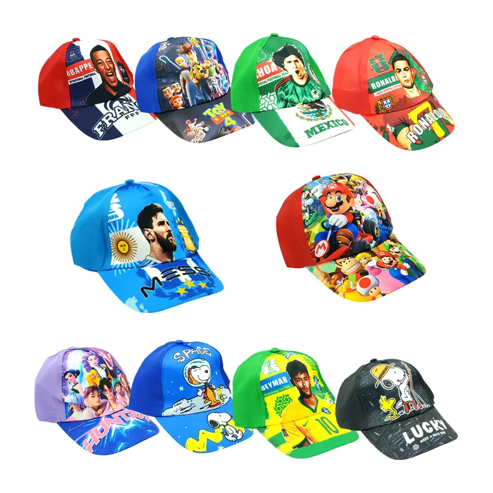 Gorra curva ajustable con estampado de personajes animados, variedad de modelos