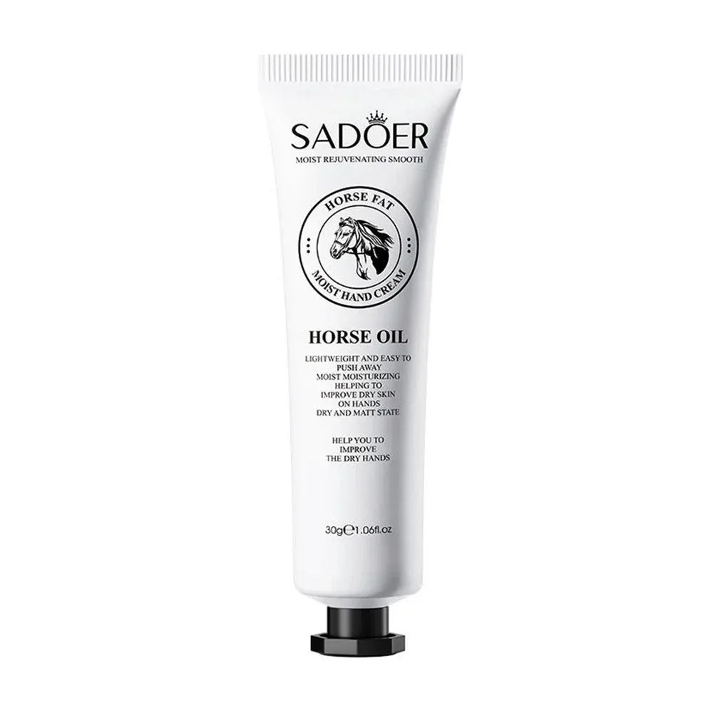 Crema hidratante para manos sadoer, con aceite de caballo, humecta y suaviza