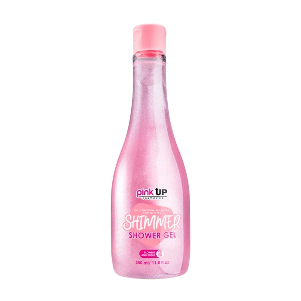 Gel corporal pink up para ducha, glitter y fragancia de flores, 350ml / pksk24