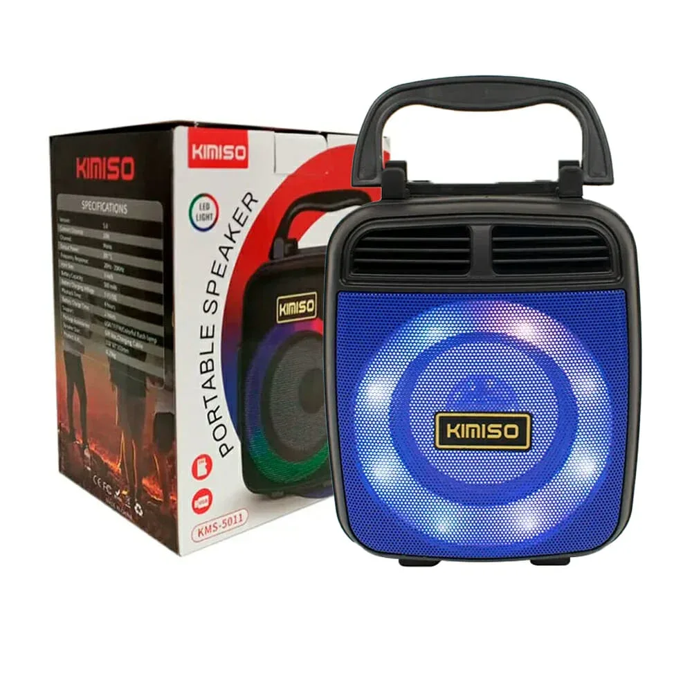 Bocina bluetooth kimiso 3 pulgadas con luz led, puerto usb-tf / kms-5013