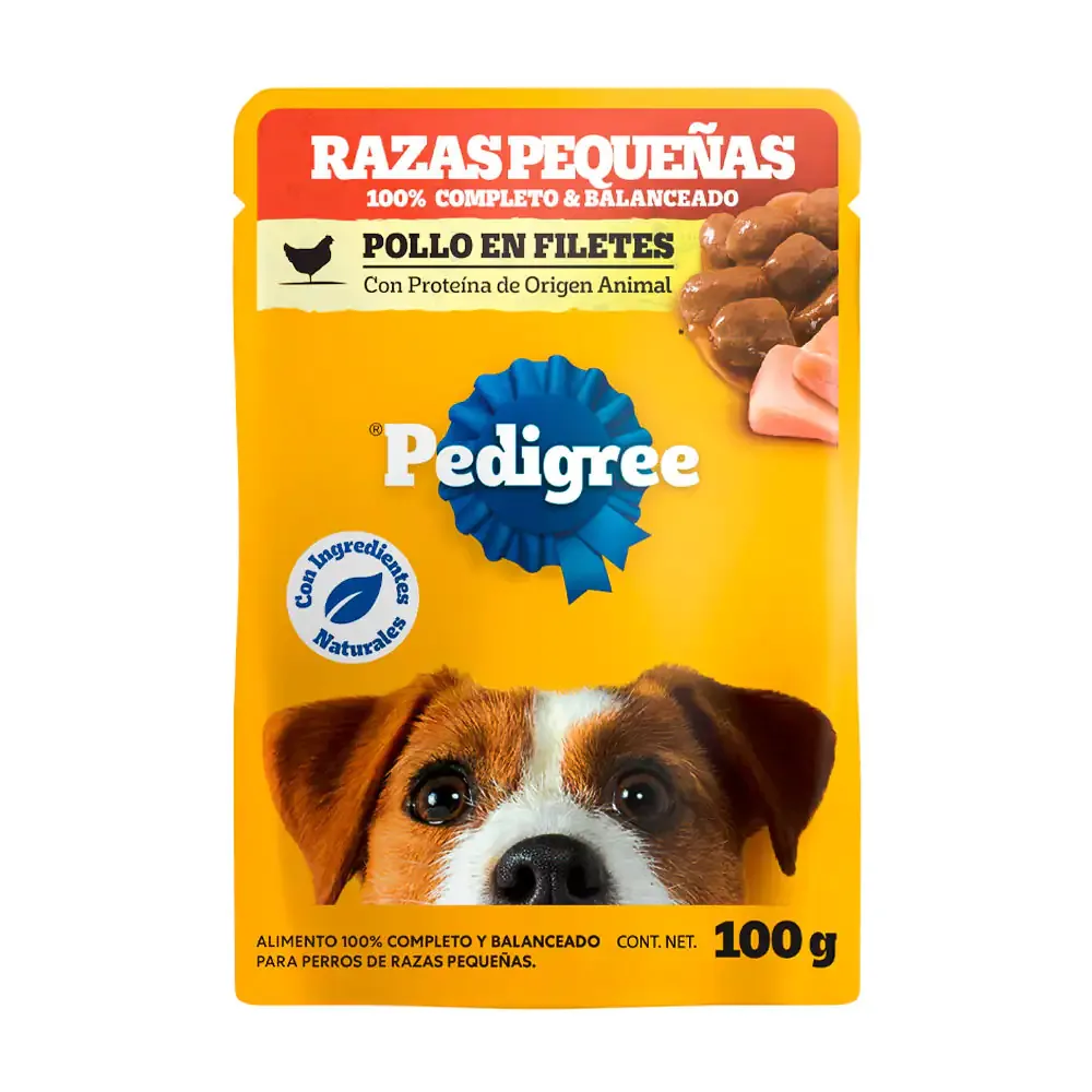 1pza alimento húmedo pedigree para razas pequeñas sabor pollo en filetes, 100g / 5922