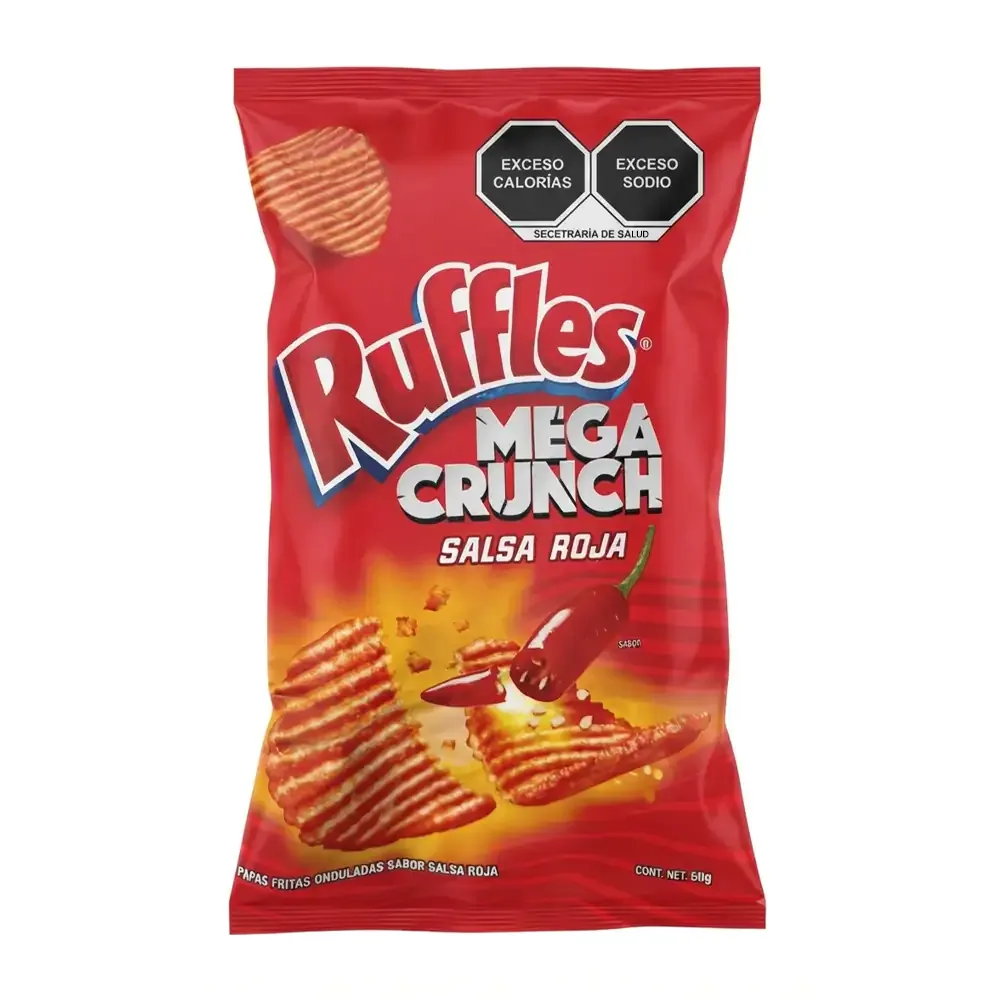 1pza Bolsa de ruffles mega crunch sabor salsa roja, 50g / 046706