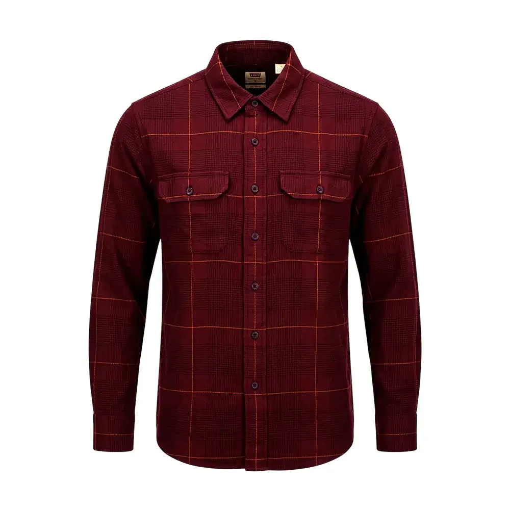 Camisa relaxed levis original de franela, cuadro chico color rojo, variedad
