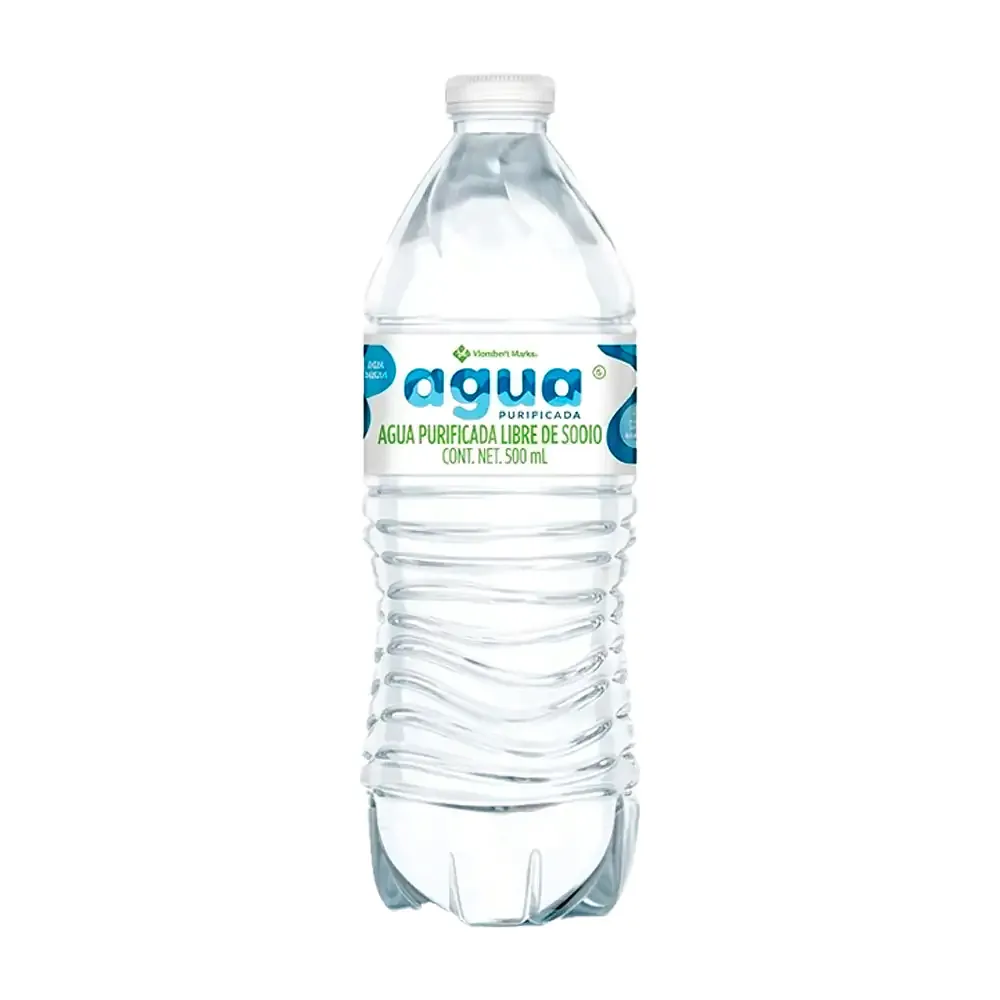 1pza botella de agua con 500ml libre de sodio / 002944