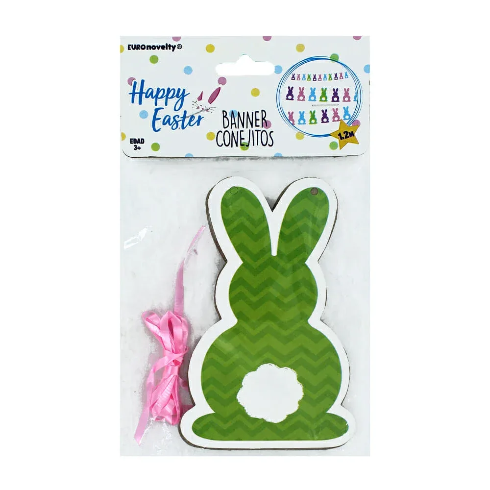 Banner letrero móvil euro novelty de 1.2 metros con 12 figuras en forma de conejo pascua / debmpc