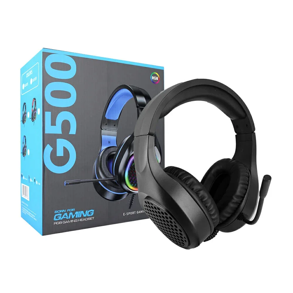 Audífonos diadema gaming buku con luz rgb / g500