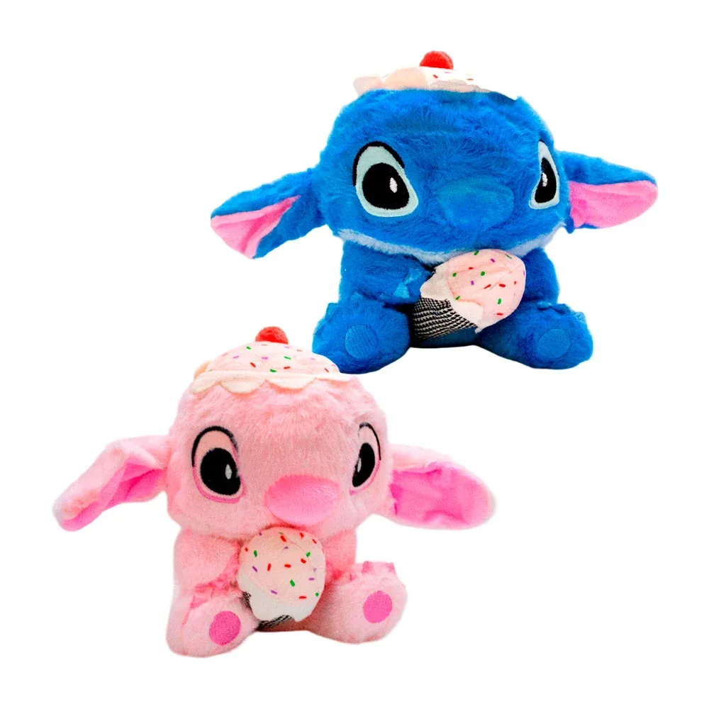 Peluche de stitch con gorro y figura de helado 20cm, variedad de colores / jue36