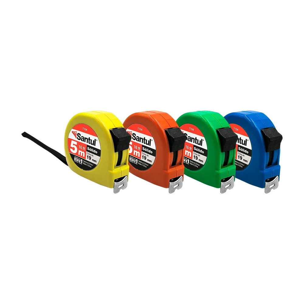 1pza Cinta métrica flexómetro sólido santul de 5 metros con cinta de 19mm, variedad de colores / 7154