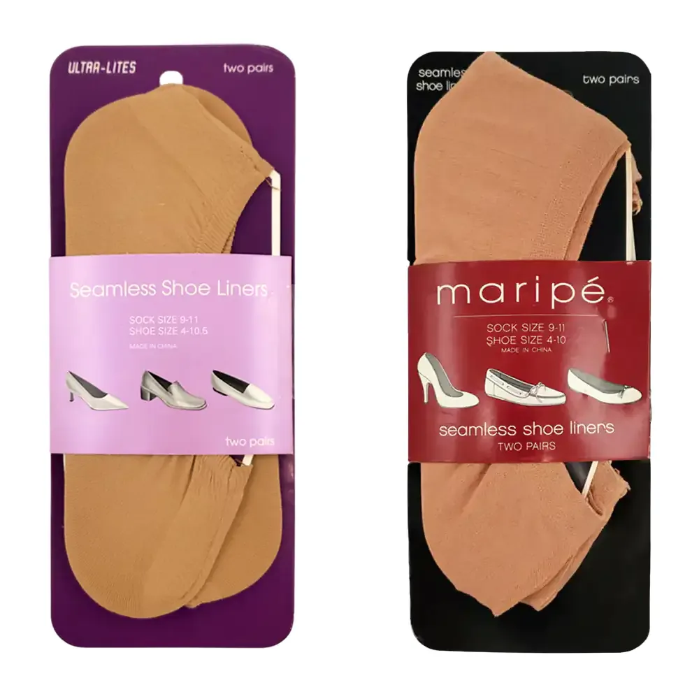 Paquete con 2 pares de tin media para dama maripé, talla 4-10