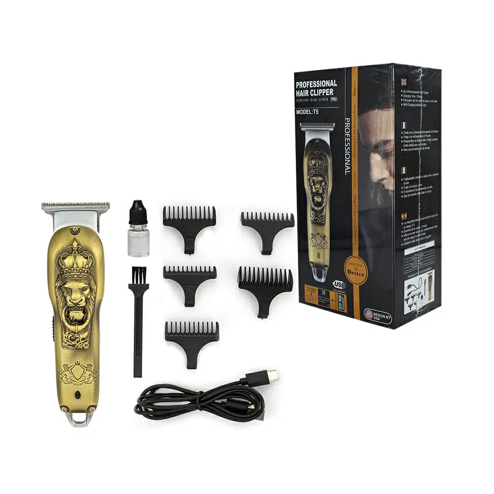 Máquina cortadora de pelo eléctrica para peluquero, con cuchilla ajustable t5