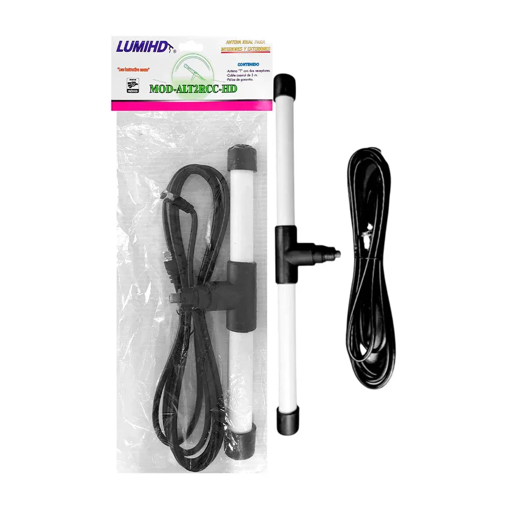 Antena hd con cable coaxial lumihd alt2rcc-hd
