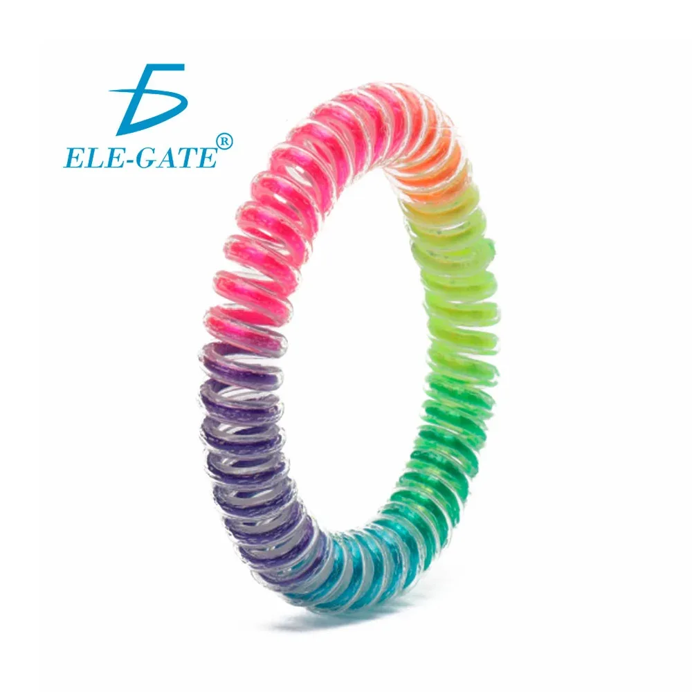 Par de ligas para el cabello con diseño en espiral multicolor, variedad de colores / lica.04