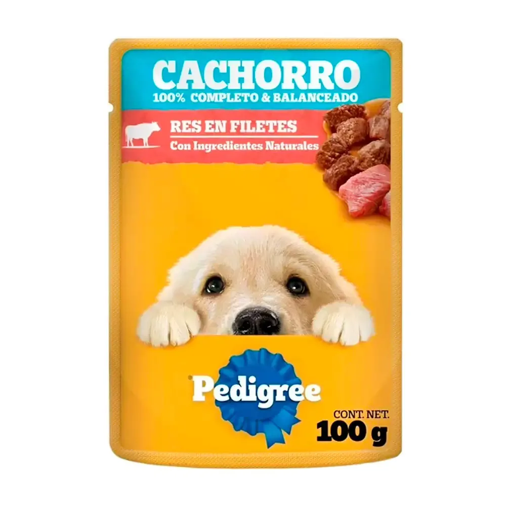 1pza alimento húmedo pedigree para razas pequeñas, sabor res en filetes, 100g / 5918