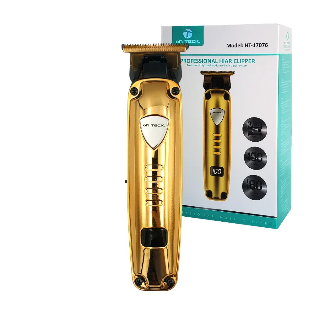 Rasuradora profesional on teck recargable con pantalla digital y 3 cabezales intercambiables para cortar cabello / ht-17076