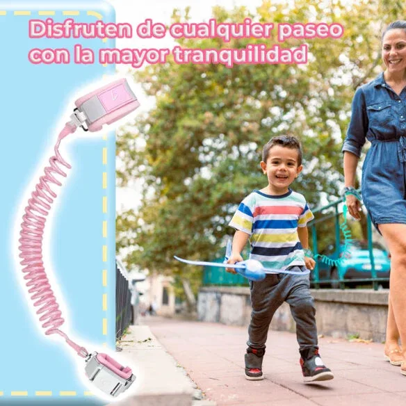 Arnés de seguridad para niños con broche de llave y resorte estirable hasta 1.5m, variedad de colores