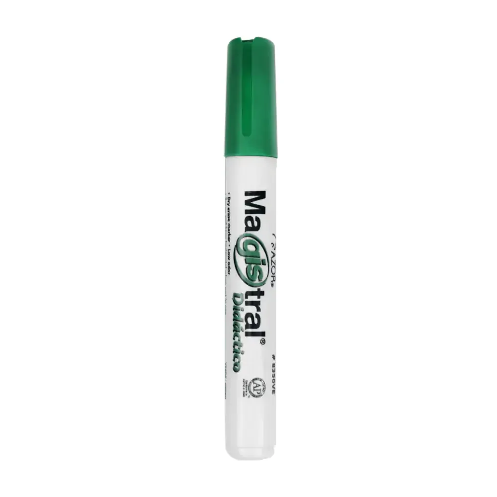 1pza marcador magistral en color verde de punta gruesa para pizarrón blanco / 724123