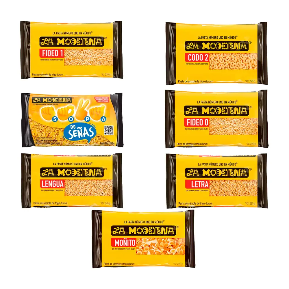 1pza sobre de pastas la moderna surtida de 200g / la-moderna