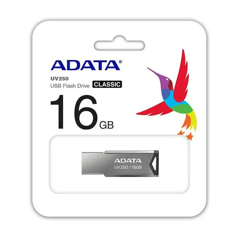 Memoria metálica usb 2.0 flash drive adata color plata con capacidad de 16gb