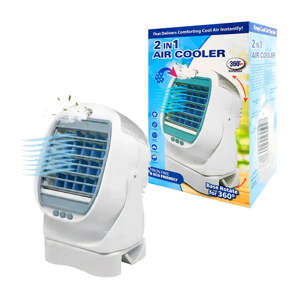 Mini ventilador con ángulo ajustable, humidificador + clip sujetador para mesa