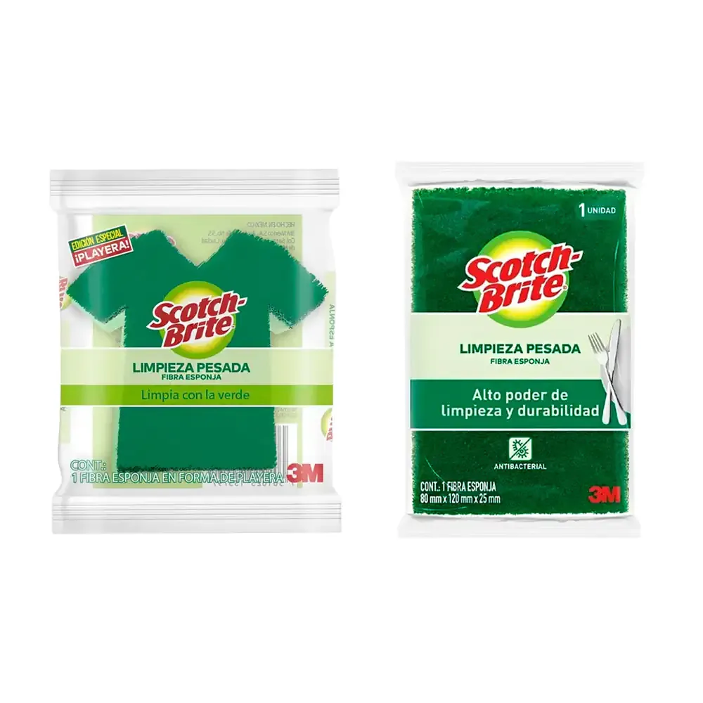 1pza Fibra esponja scotch brite limpieza pesada / scotch-lp