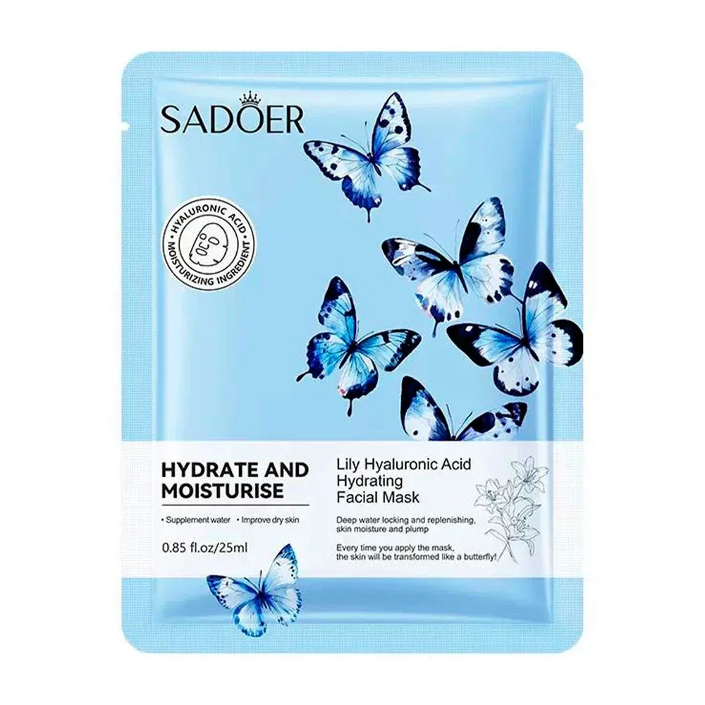 Mascarilla facial hidratante con ácido hialurónico y lilis para piel más suave