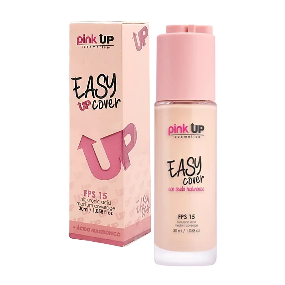 Base de maquillaje pink up con fps 15, cobertura media, tono 100, 30g / pkecc100