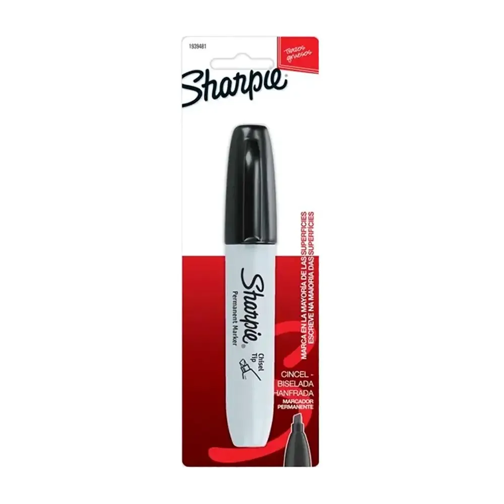 Marcador permanente sharpie punta cincel biselada en color negro / 2231286